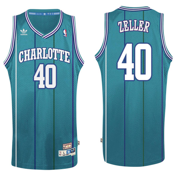 Men's  Cody Zeller Charlotte Hornets Hardwood Classics Swingman Adidas Teal Jersey