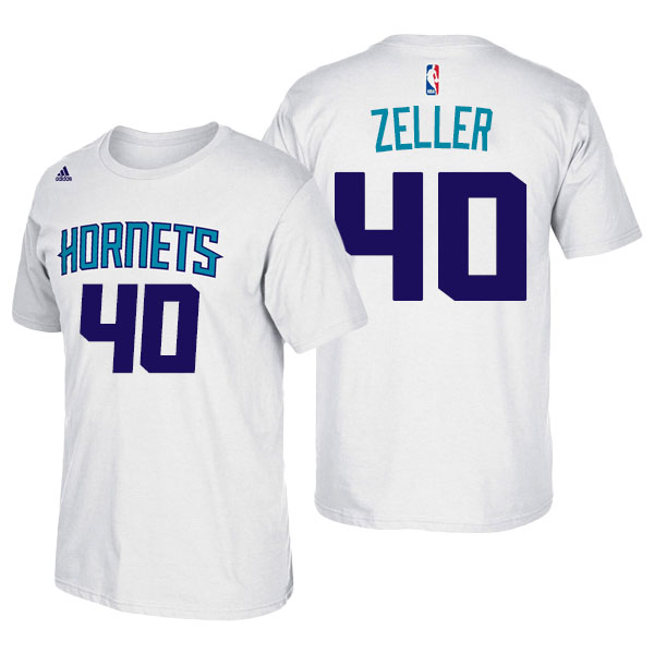 Men's  Cody Zeller Charlotte Hornets Adidas Net Number White T-shirt