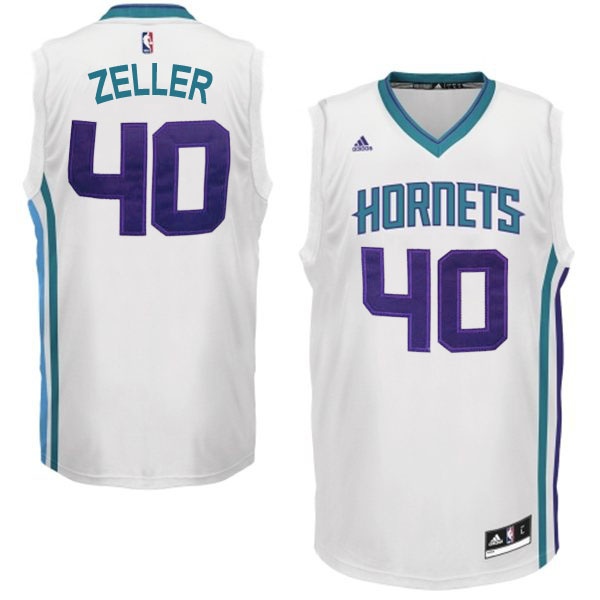 Men's  Charlotte Hornets #40 Cody Zeller Swingman Home White Jersey