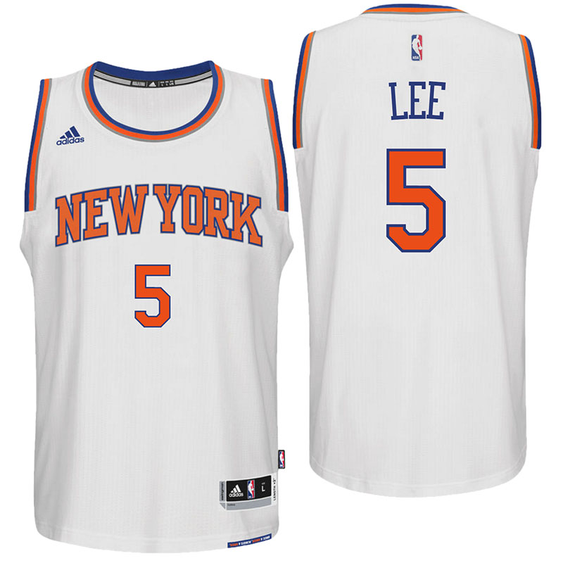 Men's  New York Knicks# 5 Courtney Lee 2016-17 White Jersey