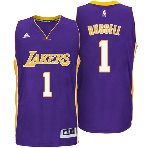 Men's  Lakers #1 D'Angelo Russell New Swingman Purple Jersey