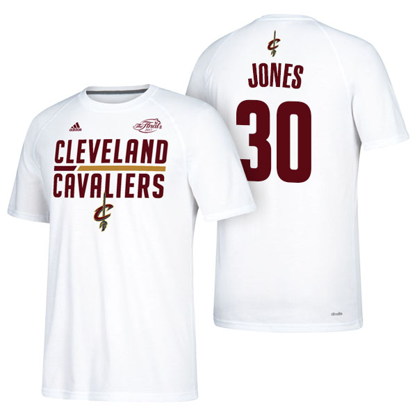 Men's  Dahntay Jones Cleveland Cavaliers Eastern Conference Champions 2017 NBA the Finals Adidas White T-shirt