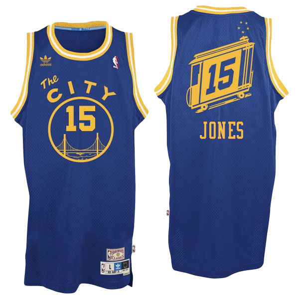 Men's  Damian Jones Golden State Warriors Hardwood Classics Blue Jersey