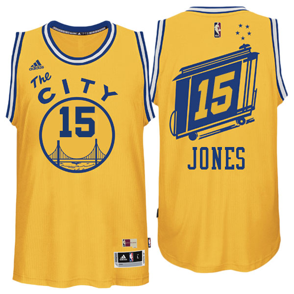 Men's  Damian Jones Golden State Warriors Hardwood Classics Gold Jersey