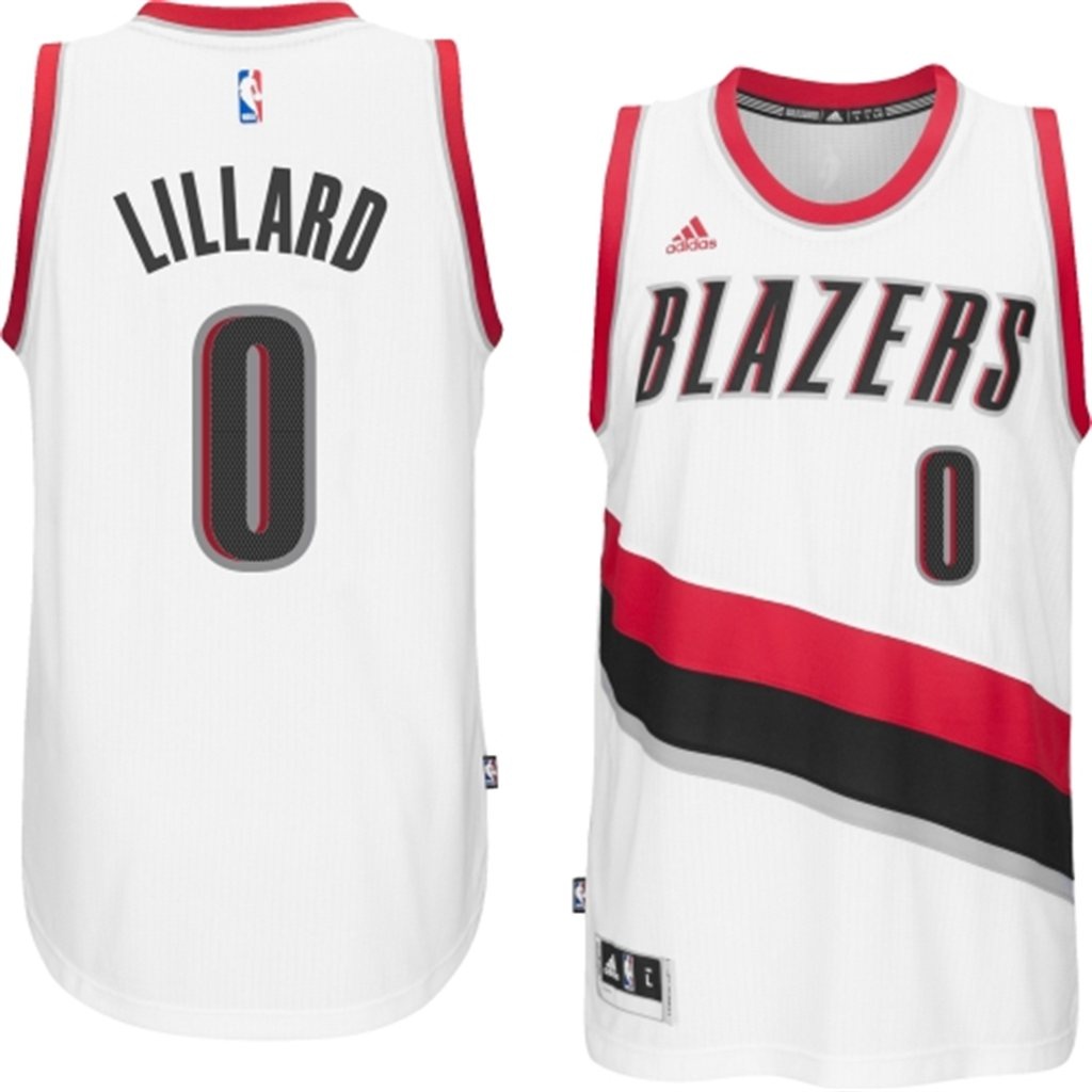 Men's  Damian Lillard 2014-15 New Swingman Home White Jersey