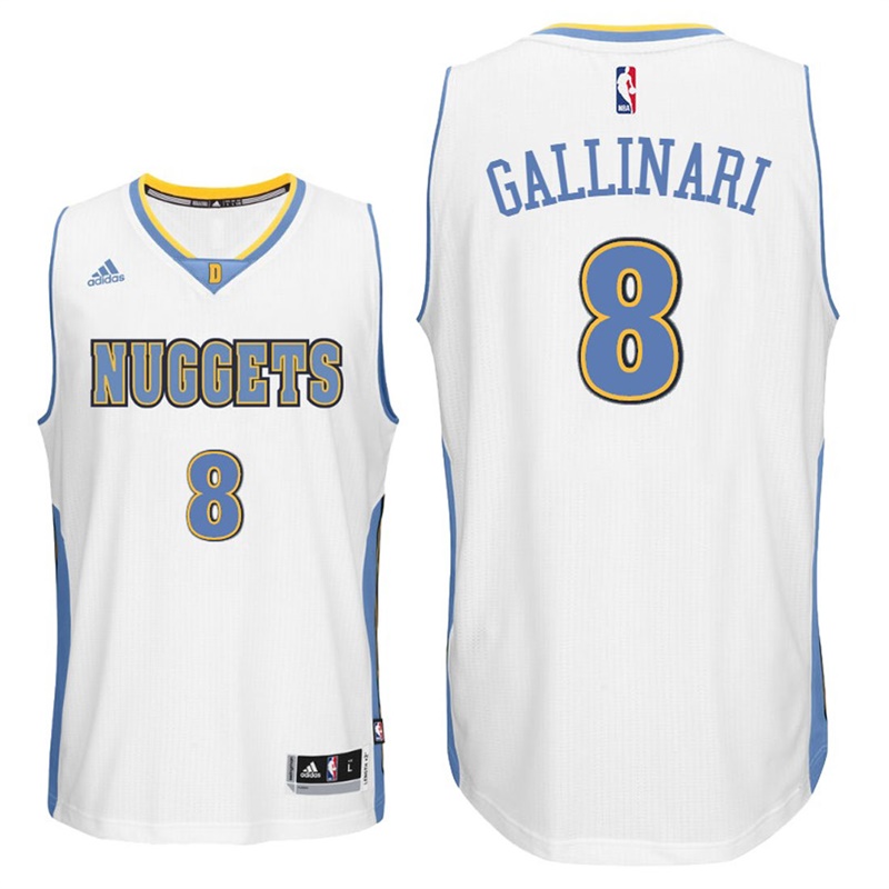 Men's  Denver Nuggets# 8 Danilo Gallinari 2016-17 White Jersey