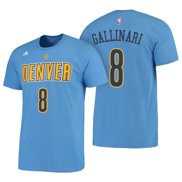 Men's  Danilo Gallinari Denver Nuggets Adidas Net Number Blue T-shirt