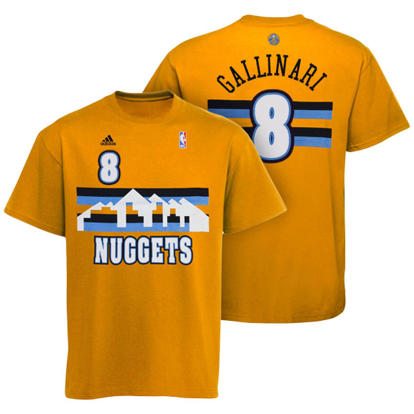 Men's  Danilo Gallinari Denver Nuggets Name and Number Gold T-shirt