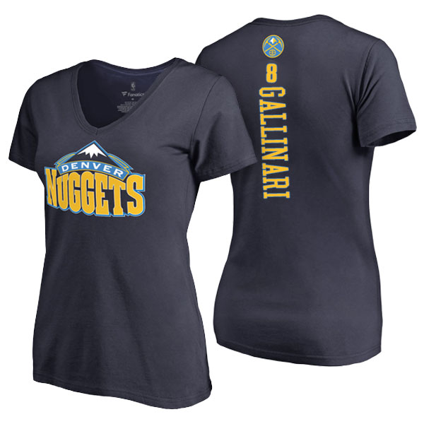 Women's Danilo Gallinari Denver Nuggets Fanatics Branded Personalized Backer Navy T-shirt