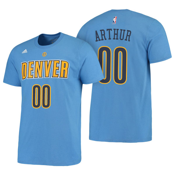 Men's  Darrell Arthur Denver Nuggets Adidas Net Number Blue T-shirt