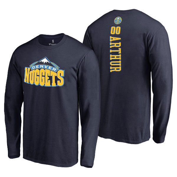 Men's  Darrell Arthur Denver Nuggets Fanatics Branded Backer Navy Long Sleeve T-shirt