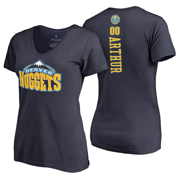 Women's  Darrell Arthur Denver Nuggets Fanatics Branded Personalized Backer Navy T-shirt