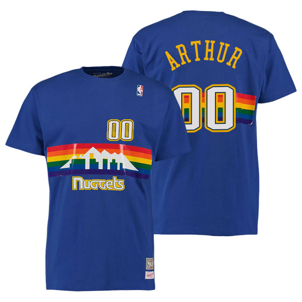 Men's  Darrell Arthur Denver Nuggets Name and Number Royal T-shirt