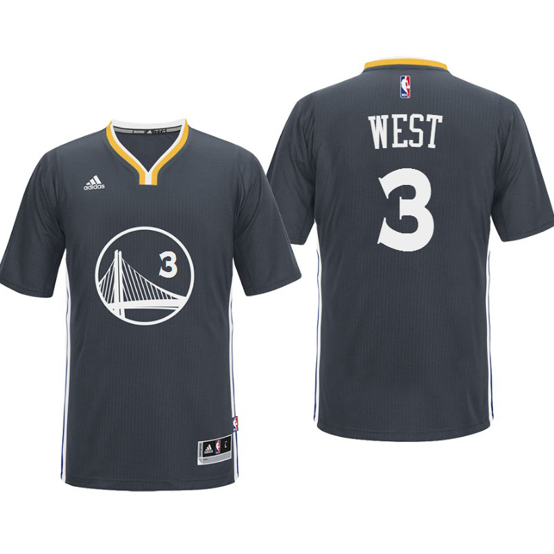 Men's  David West Golden State Warriors 2016-17 Black Jersey