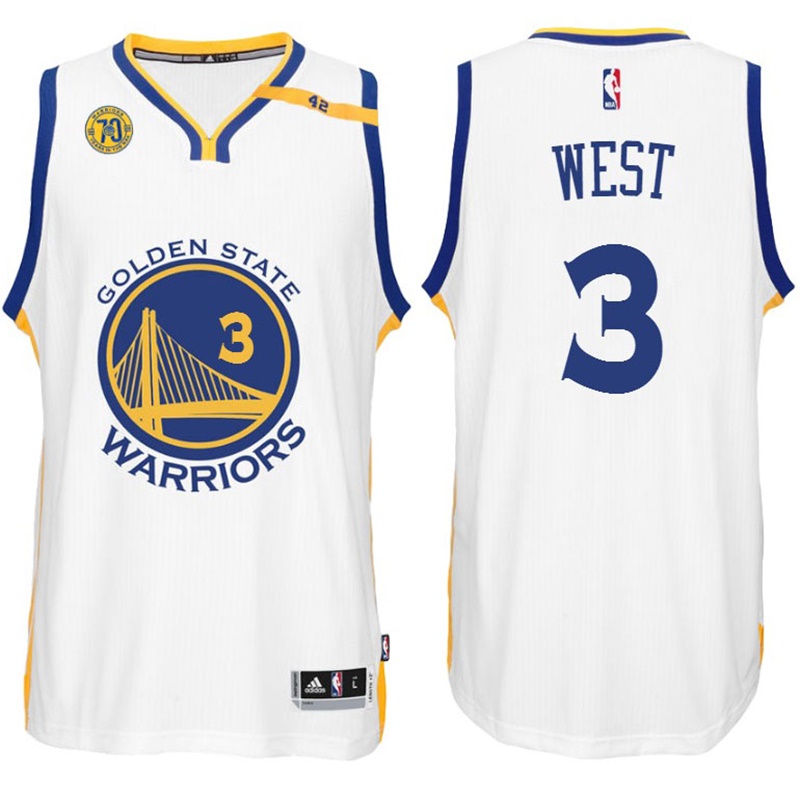 Men's  David West Golden State Warriors 2016-17 White Jersey