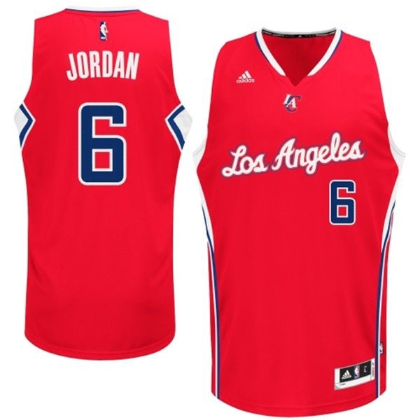 Men's  Los Angeles Clippers DeAndre Jordan New Road Jersey Red