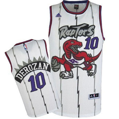 Raptors #10 DeMar DeRozan Throwback White Youth Jersey