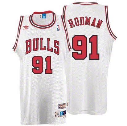 Men's  Dennis Rodman Chicago Bulls White Soul Swingman Jersey