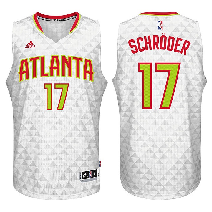 Men's  Hawks Dennis Schroder 2016 Season New Swingman Jersey White