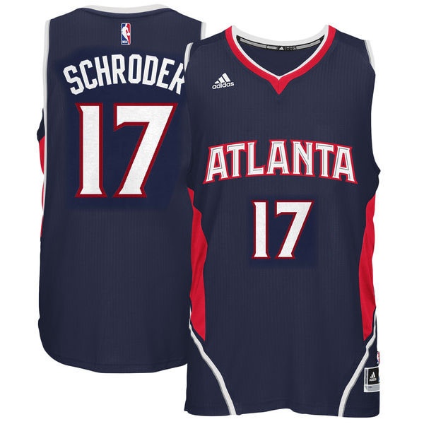 Men's  Hawks Dennis Schroder Revolution 30 Swingman Jersey Navy