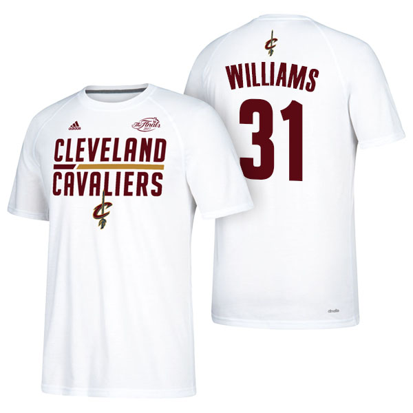 Men's  Deron Williams Cleveland Cavaliers Eastern Conference Champions 2017 NBA the Finals Adidas White T-shirt