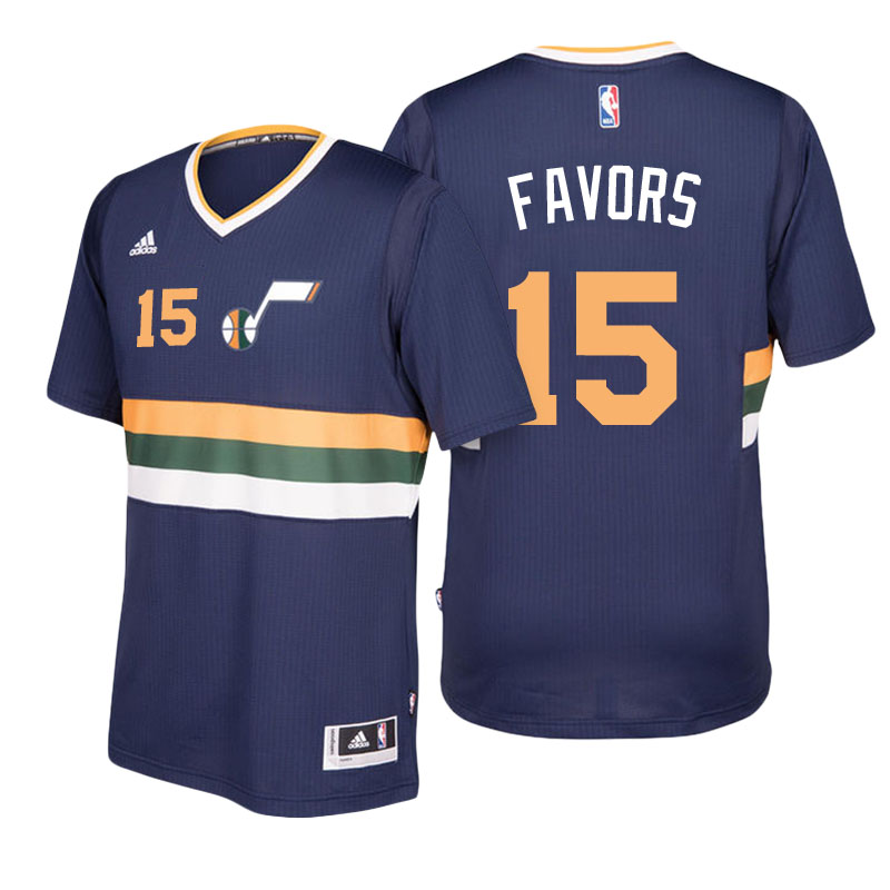 Men's  Derrick Favors Utah Jazz Shorted Sleeved Navy Jersey