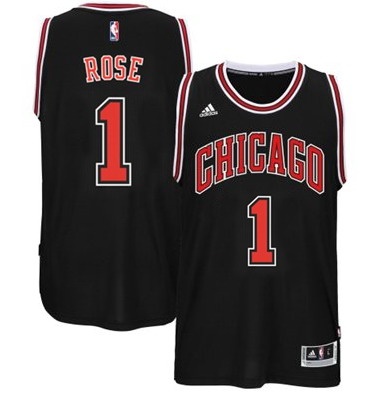 Men's  Bulls #1 Derrick Rose 2015 New Black Chicago Jersey