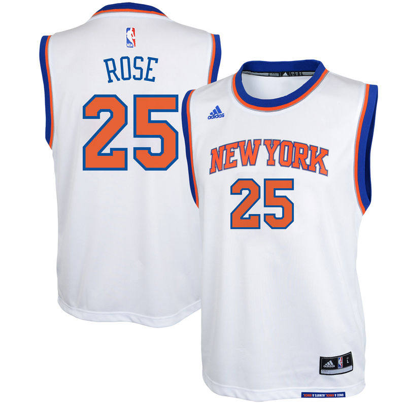 Youth Derrick Rose Home Replica White Jersey