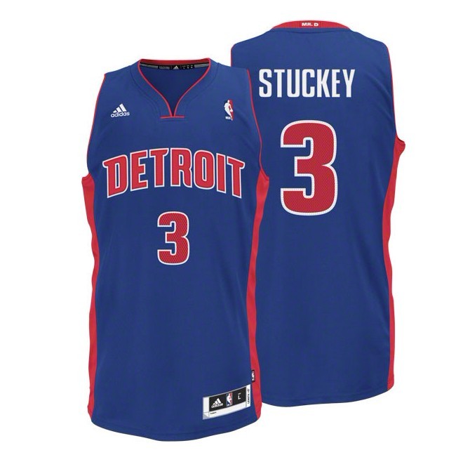 Men's  Detroit Pistons #3 Rodney Stuckey Road Jersey