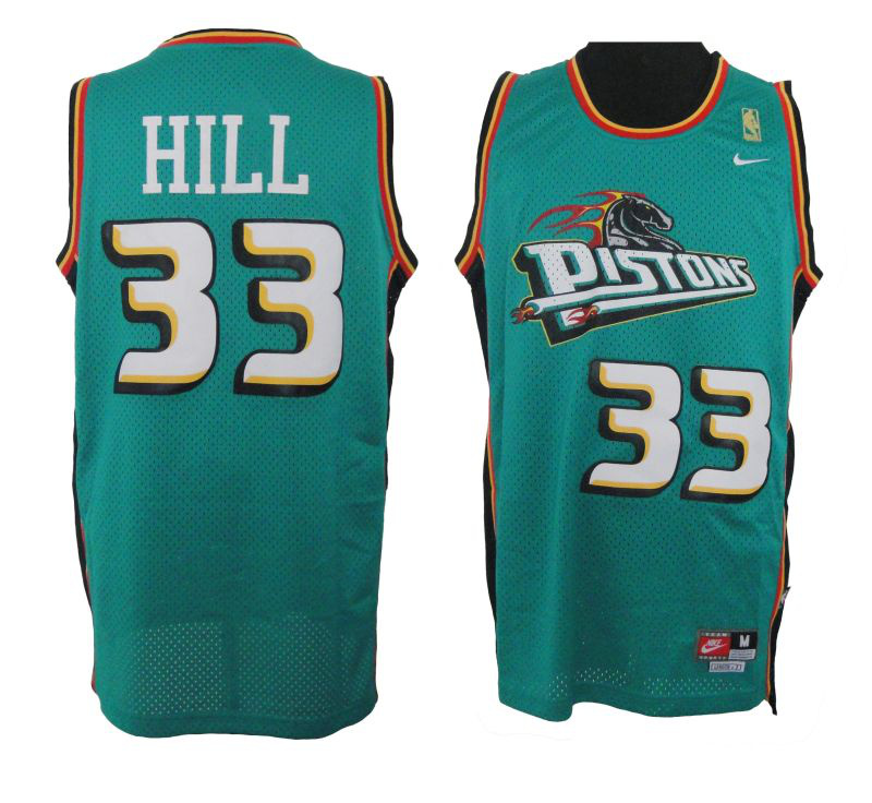 Men's  Detroi Pistons #33 Grant Hill Throwback Green Jersey