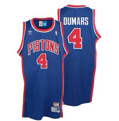 Men's  Detroit Pistons #4 Joe Dumars Throwback Blue Jersey