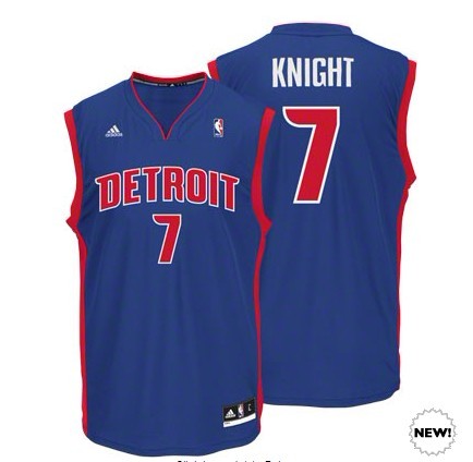 Men's  Detroit Pistons #7 Brandon Knight Road Jersey