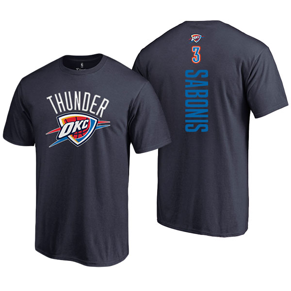 Men's  Domantas Sabonis Oklahoma City Thunder Fanatics Branded Backer Name and Number Navy T-shirt