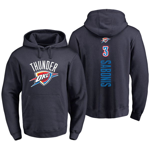 Men's  Domantas Sabonis Oklahoma City Thunder Personalized Backer Navy Pullover Hoodie