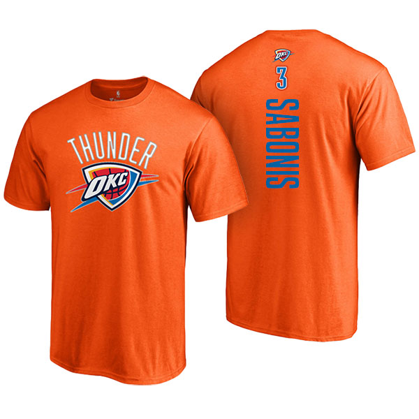 Men's  Domantas Sabonis Oklahoma City Thunder Fanatics Branded Backer Name and Number Orange T-shirt