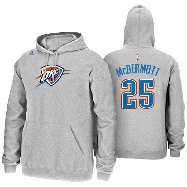 Men's  Doug McDermott Oklahoma City Thunder Name and Number Pullover Hoodie Gray Pullover Hoodie