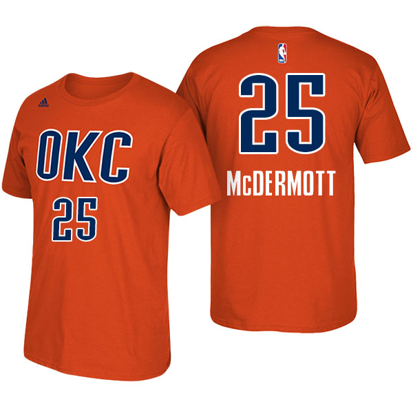 Men's  Doug McDermott Oklahoma City Thunder Adidas Net Number Orange T-shirt