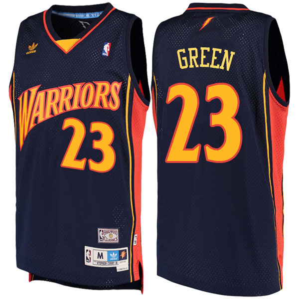 Men's  Draymond Green Golden State Warriors Throwback Road Hardwood Classics Swingman climacool Navy Jersey