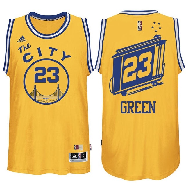 Men's  Draymond Green Warriors #23 the city Swingman Gold Performance Jersey