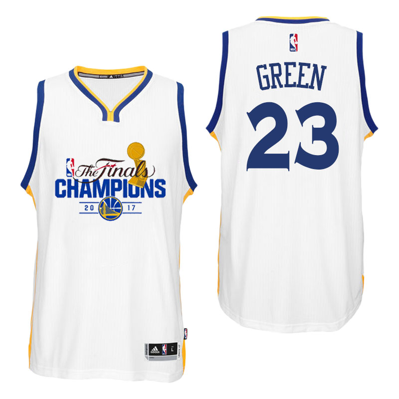 Men's Draymond Green Golden State Warriors 2017 NBA the Finals Champion Swingman White Jersey