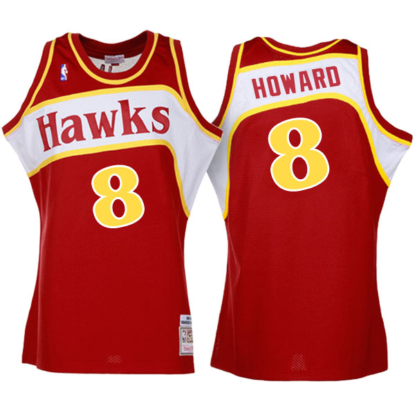 Men's  Dwight Howard Atlanta Hawks Hardwood Classics Authentic Throwback Red-white Jersey