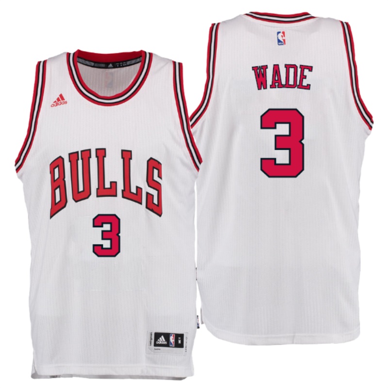 Men's  Chicago Bulls# 3 Dwyane Wade 2016-17 White Jersey