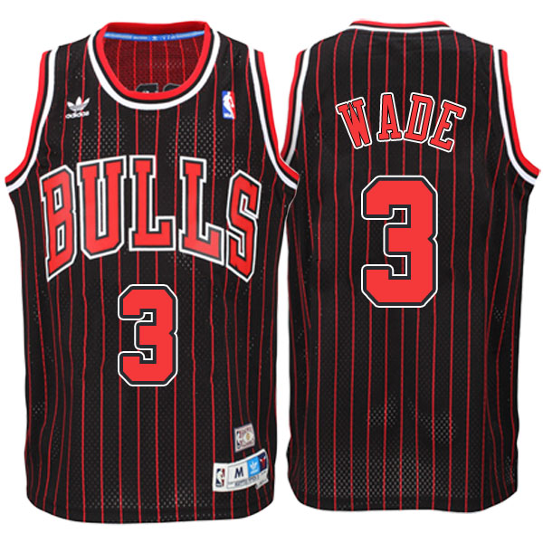 Men's  Dwyane Wade Chicago Bulls Hardwood Classics Swingman Black Jersey