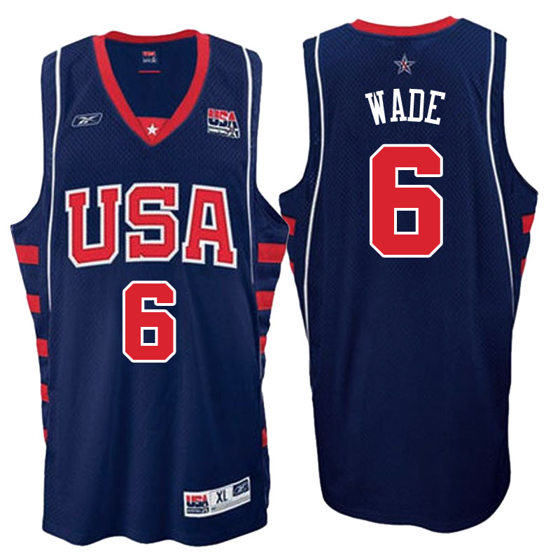 Men's Dwyane Wade 2004 Athens Olympics USA Dream Team Navy Jersey