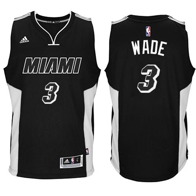 Men's  Miami Heat  Dwyane Wade #3 New Swingman Black Tie Jersey