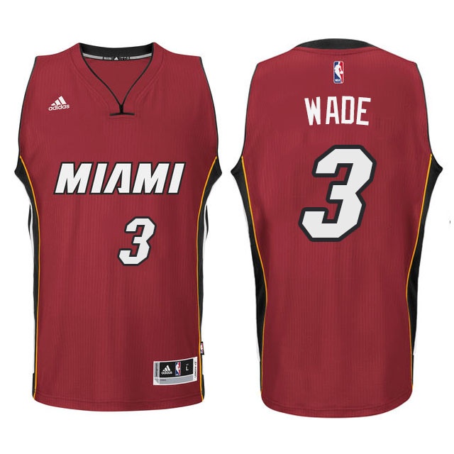 Men's  Dwyane Wade Miami #3 Road Red New Swingman Jersey