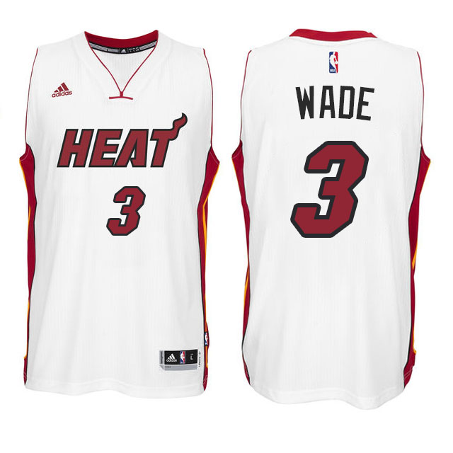 Men's  Miami Heat #3 Dwyane Wade Home White Jersey