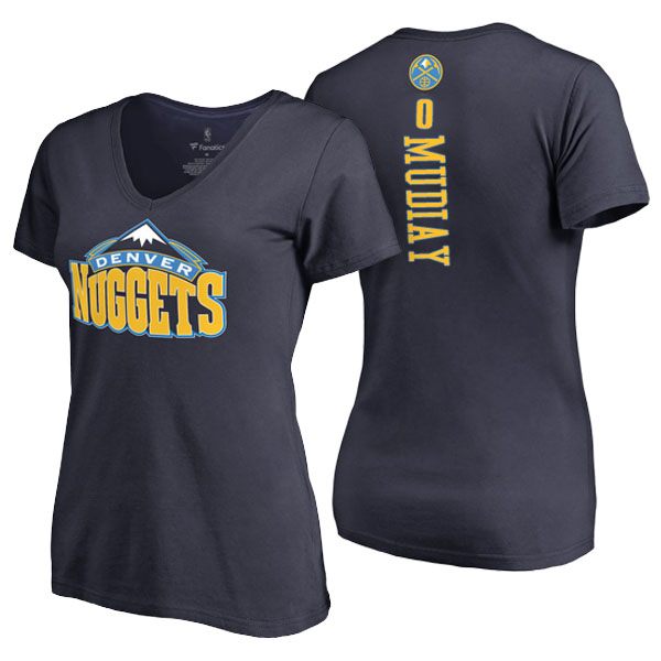 Women's Emmanuel Mudiay Denver Nuggets Fanatics Branded Personalized Backer Navy T-shirt