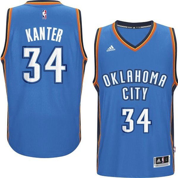 Men's  Enes Kanter Oklahoma City Thunder #34 Road Blue Jersey