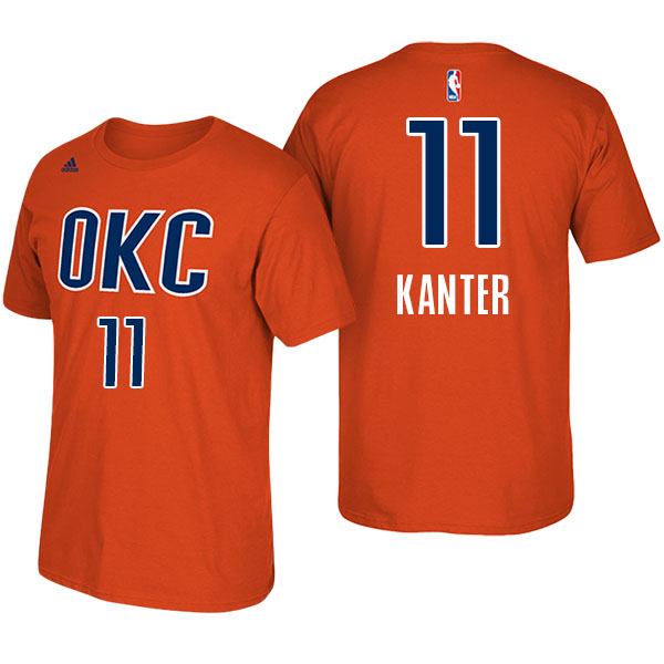 Men's  Enes Kanter Oklahoma City Thunder Adidas Net Number Orange T-shirt